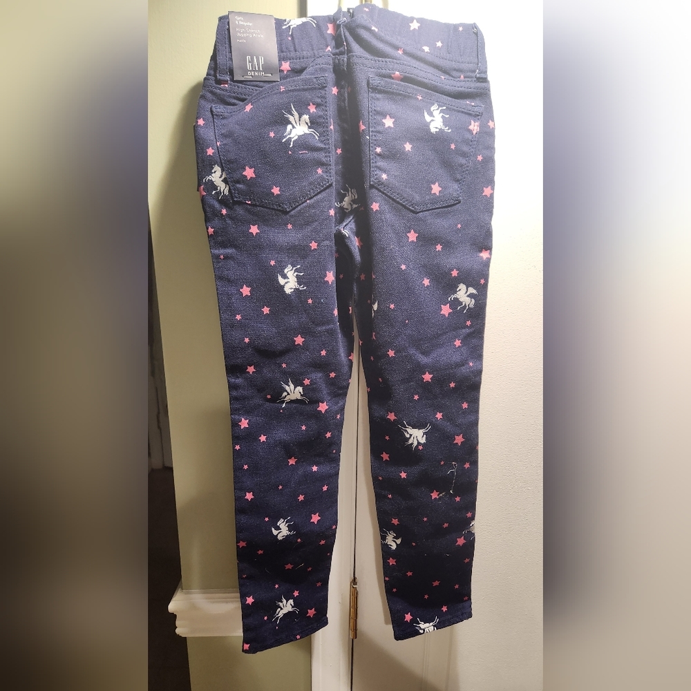 Gap Girls Unicorn and stars Denim High stretch Jegging ankle 8 Regular